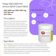 Load image into Gallery viewer, Mega CBG+CBD+THC 5500 Arnica Relief Cream-03