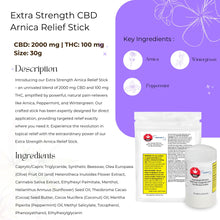 Charger l'image dans la galerie, Extra Strength CBD Arnica Relief Stick-05