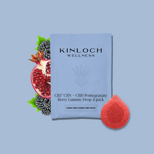 Load image into Gallery viewer, CBZ™- CBN + CBD Pomegranate Berry Gummy Drops-01
