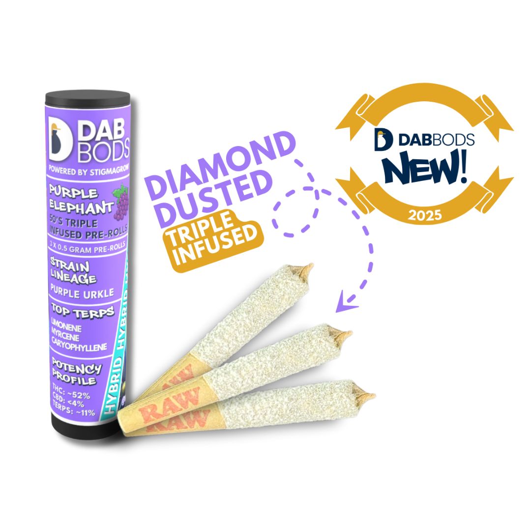 Purple Elephant 50’s+ Triple Infused Pre-Rolls-01